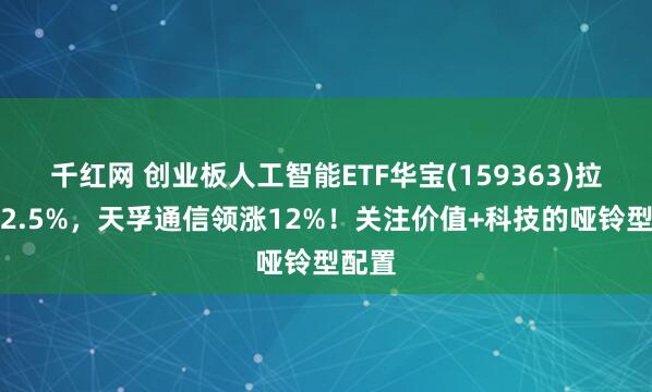 千红网 创业板人工智能ETF华宝(159363)拉升超2.5%，天孚通信领涨12%！关注价值+科技的哑铃型配置