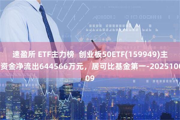 速盈所 ETF主力榜  创业板50ETF(159949)主力资金净流出644566万元，居可比基金第一-20251009